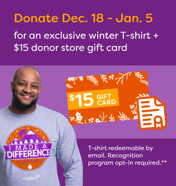 winter donor shirt and gift card