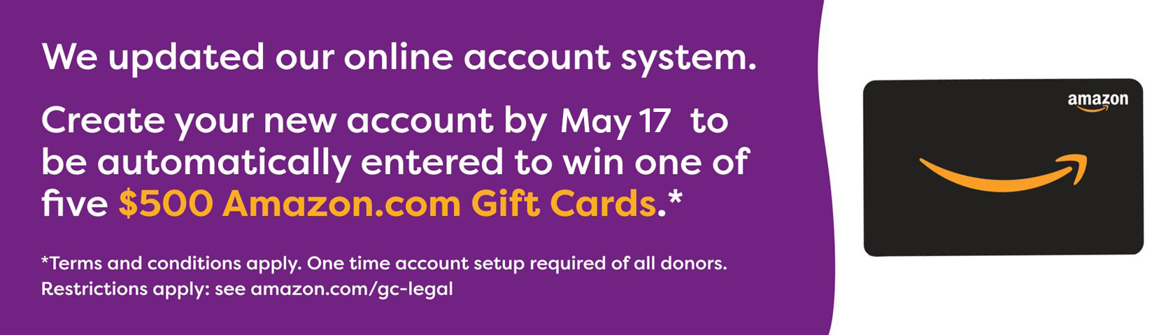 create account giveaway