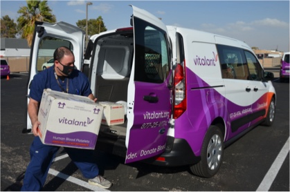 Vitalant donation transportation