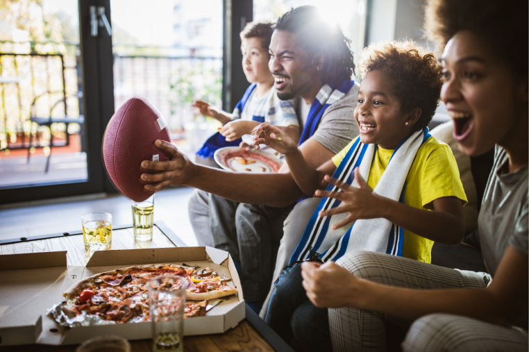 watching football game